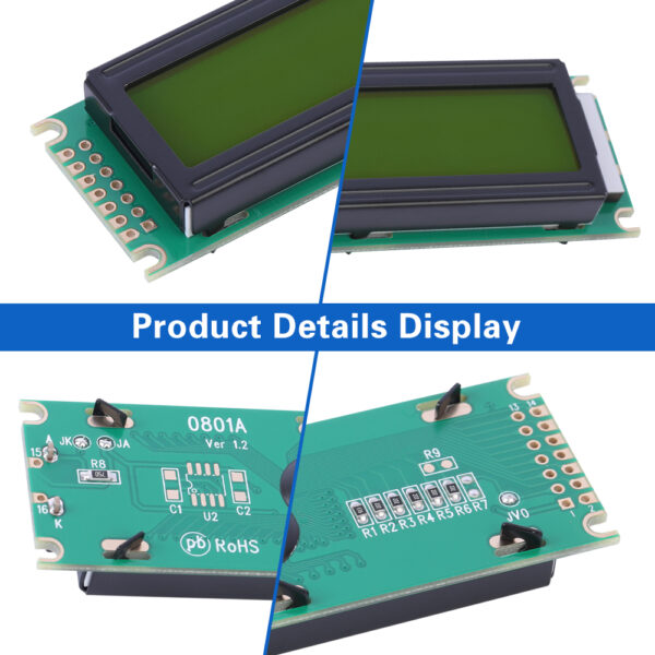 YELLOW GREEN FILM 0801A CHARACTER LCD SCREEN  85*29*12MM COB LCD MODULE - Image 5