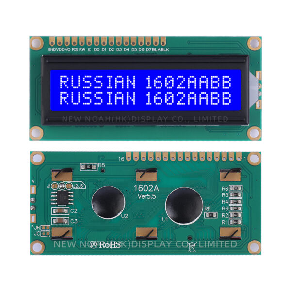 Russian Blue Film White Letters 1602A 3.3V LCD Display Screen 02*16 80*36*11MM Support Scheme Development - Image 3