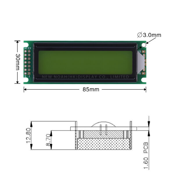 Yellow Green Film 1602B1 Character LCD Module High Frame 16*2 Monochrome Screen Multilingual Module - Image 4