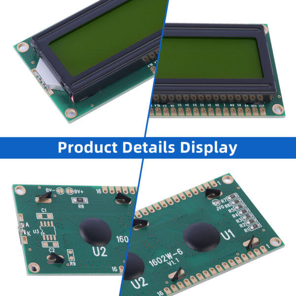 Russian Yellow Green Film 1602W-6 Large Window Double Row LCD Screen Module 64*16MM AIP31066L - Image 5
