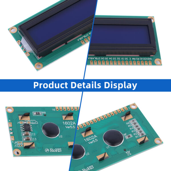 Russian Blue Film White Letters 1602A 3.3V LCD Display Screen 02*16 80*36*11MM Support Scheme Development - Image 5