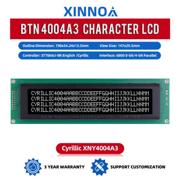 Cyrillic BTN Black Film 4004A3 4X40 4004 18PIN LCM Parallel Port ST7066U Character LCD Screen