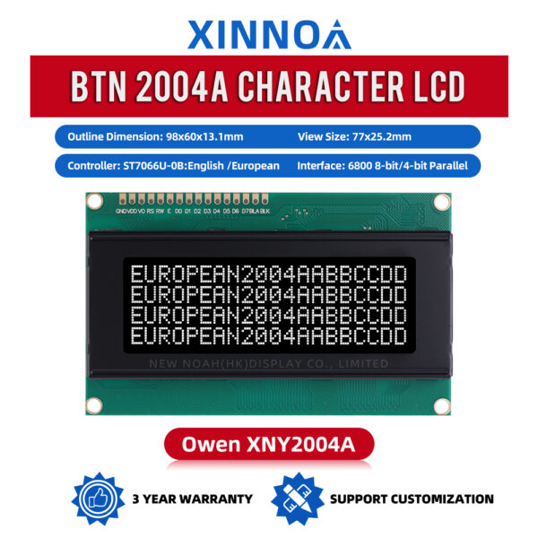 European BTN Black Film 2004A LCM Display Module Dot Matrix Screen High Quality LCD Screen