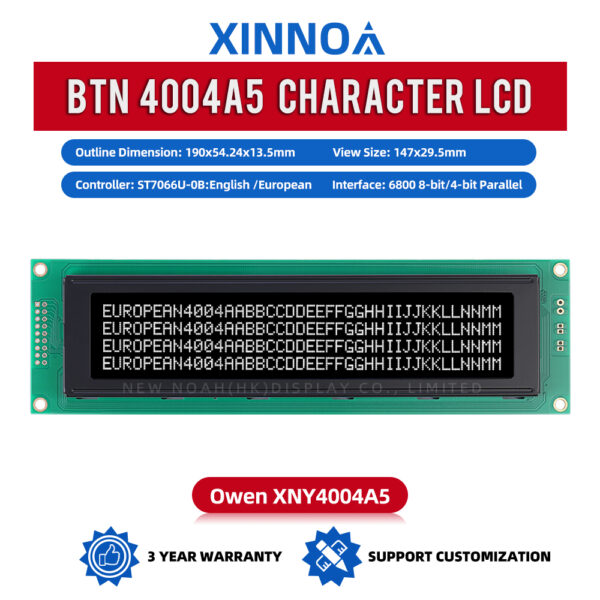 European BTN Black Film 4004A5 LCD Display Module LED Backlit Character Screen ST7066U