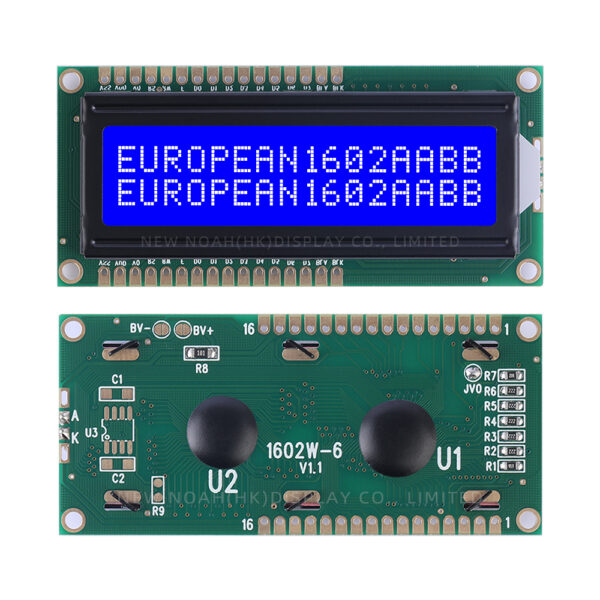 European Blue Film White Letters 1602W-6 Full Perspective Multiple Word Libraries LCD Character Screen - Image 3