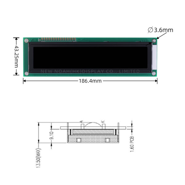 Cyrillic DFSTN Black Film 2002B High Brightness LCD Screen ST7066U Multi Language Font Library - Image 4