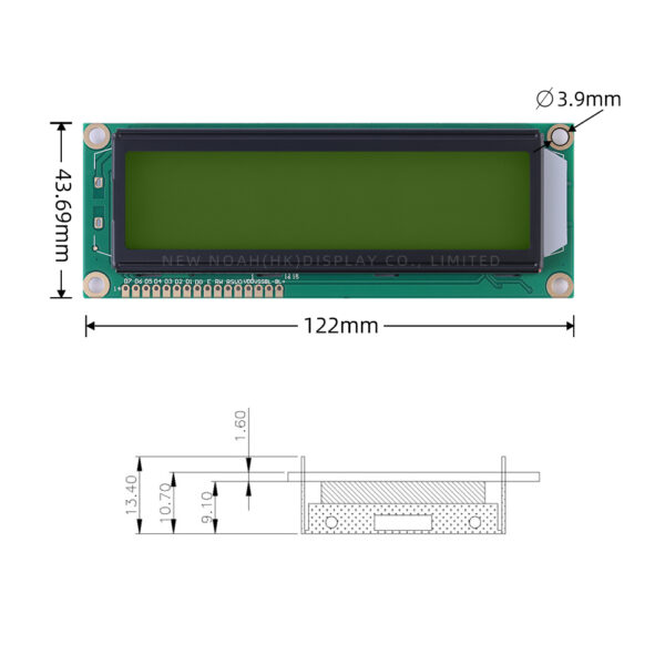 Persian Yellow Green Film 1602B Character 3.6 Inches Large Character LCD Screen - Image 4