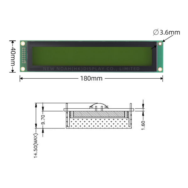European Yellow Green Film 2002K-1 Liquid Crystal Display ST7066U Large Screen Source Manufacturer - Image 4