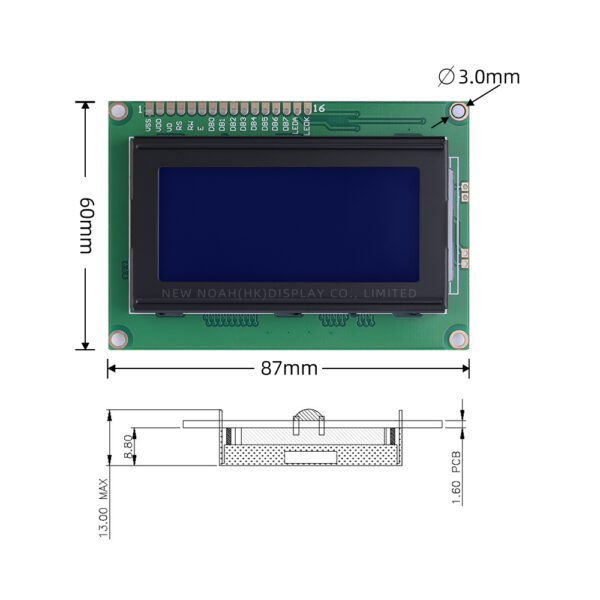 Cyrillic Blue Film White Letters 1604A Multiple Word Libraries 04*16 LCM LCD Display Screen ST7066U - Image 4