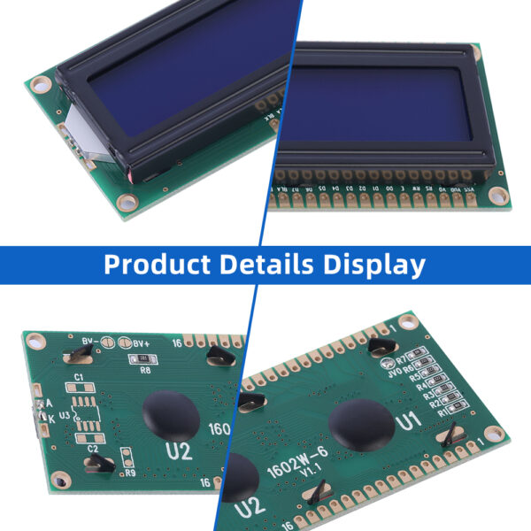 European Blue Film White Letters 1602W-6 Full Perspective Multiple Word Libraries LCD Character Screen - Image 5