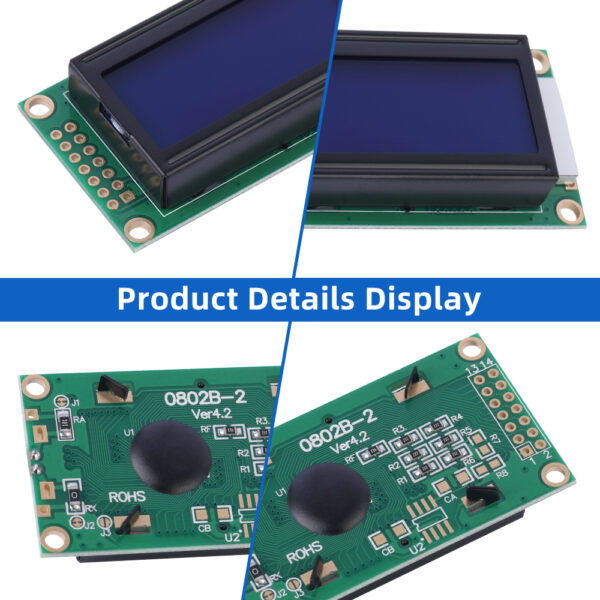 Persian Blue Film White Letters 0802B-2 LCM Character LCD Display - Image 5