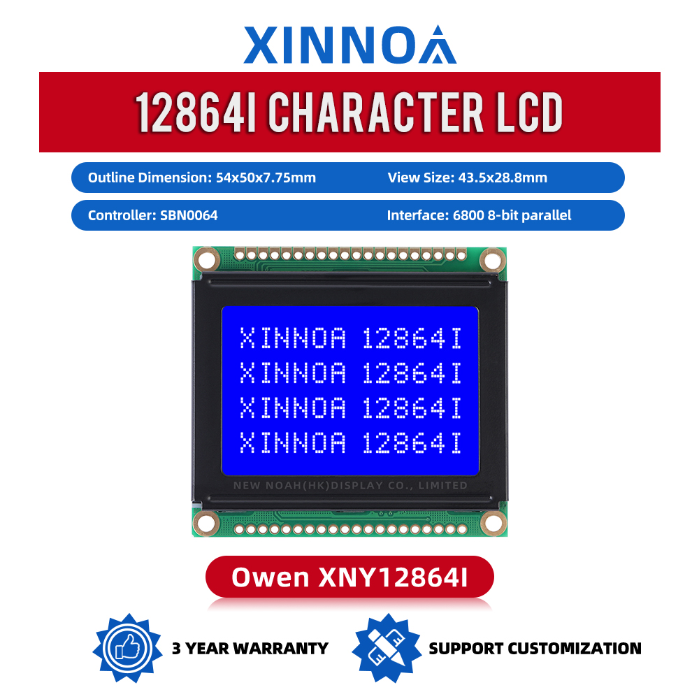 Blue Film 12864I LCD Display Module Graphic Dot Matrix Module Text Display LCD Screen Controller SBN0064