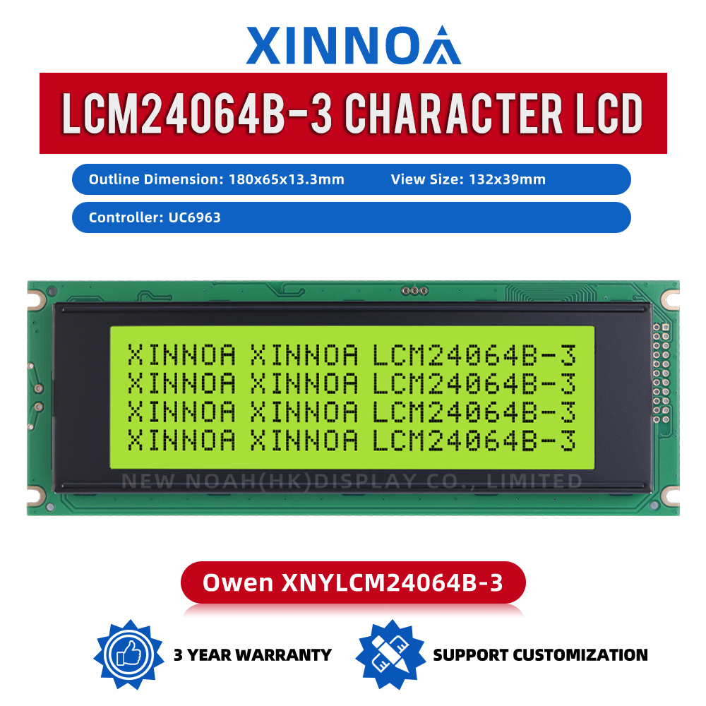 Yellow Green Film LCM24064B-3 Graphic Dot Matrix Module 5.7 Original UC6963 LCM Monochrome Screen Module