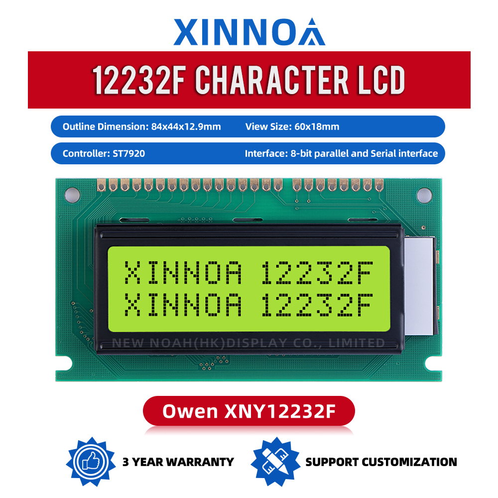 Yellow Green Film LCD12232F 12232 Display Module LCM LCD Module Graphic Dot Matrix Screen Voltage 5V 3.3V