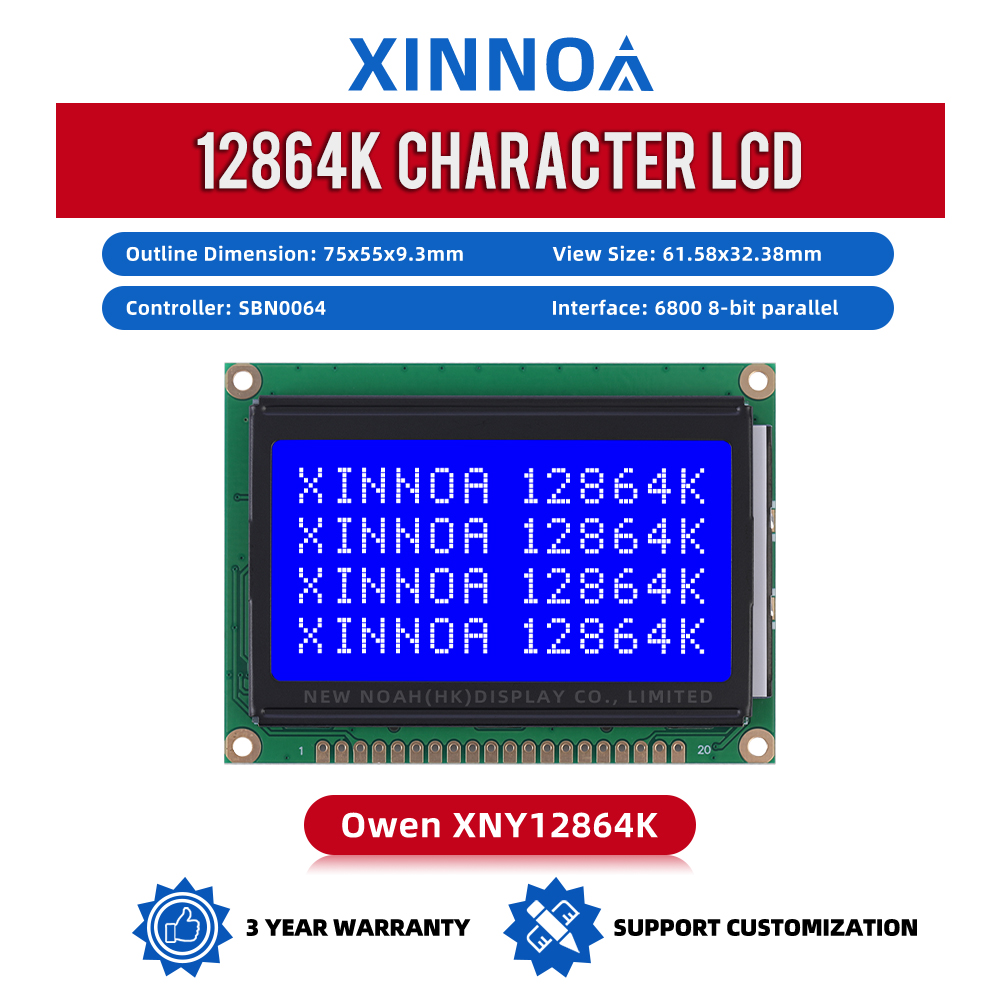 Blue Film Export Globally 12864K 20PIN 5V 128X64 5V LCD Display With Backlight