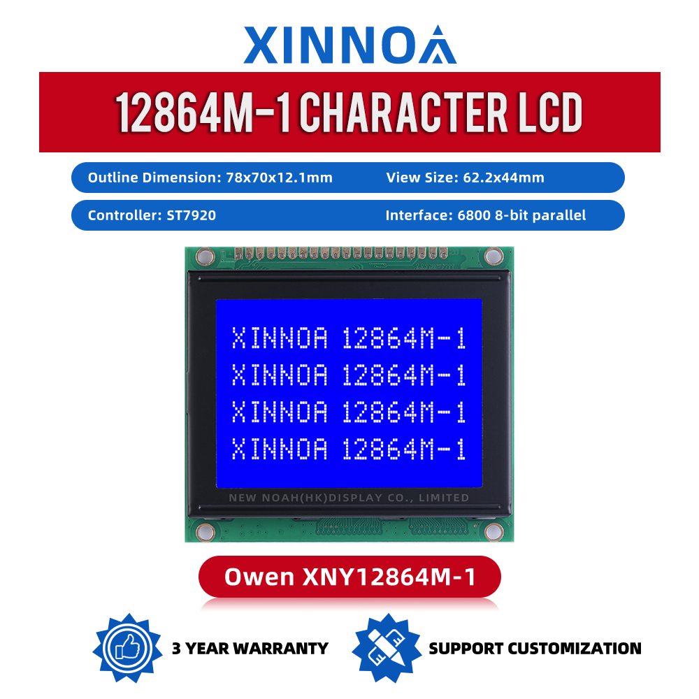 Blue Film LCM12864M-1 WiStar Graphic LCD Display Screen 20P STN 6800 Parallel Controller ST7920