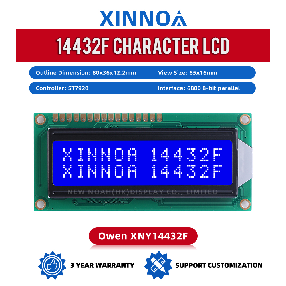 Blue Film 14432F 80X36X12.2MM Serial SPI/Parallel Graphics 5V LCD Module Display LCM ST7920/AIP31020
