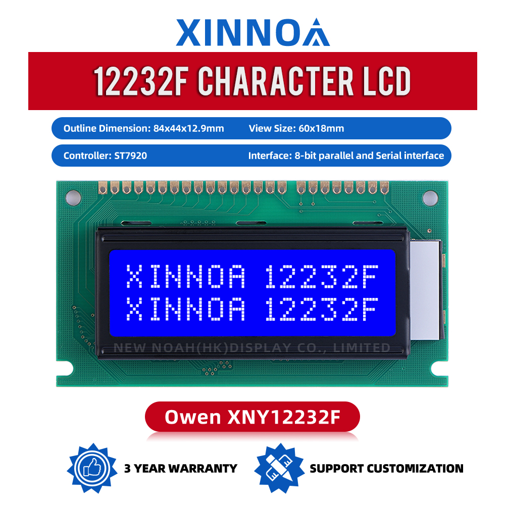 Blue Film LCD12232F LCB Monochrome InduStrial Screen ST7920 Graphic Dot Matrix 122*32 Monochrome Screen