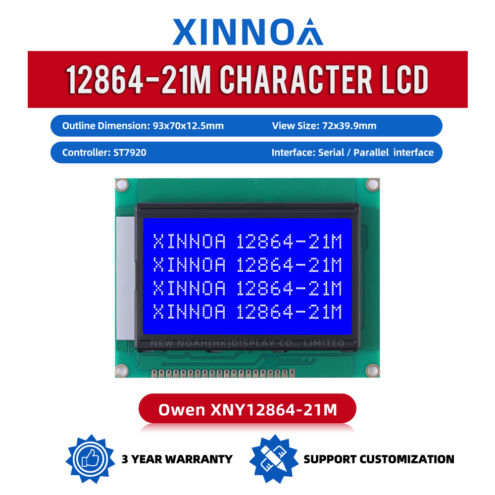 Blue Film Stable Supply Of 12864-21M LCD Display Device 5V Serial Port LCD Screen Control ST7920