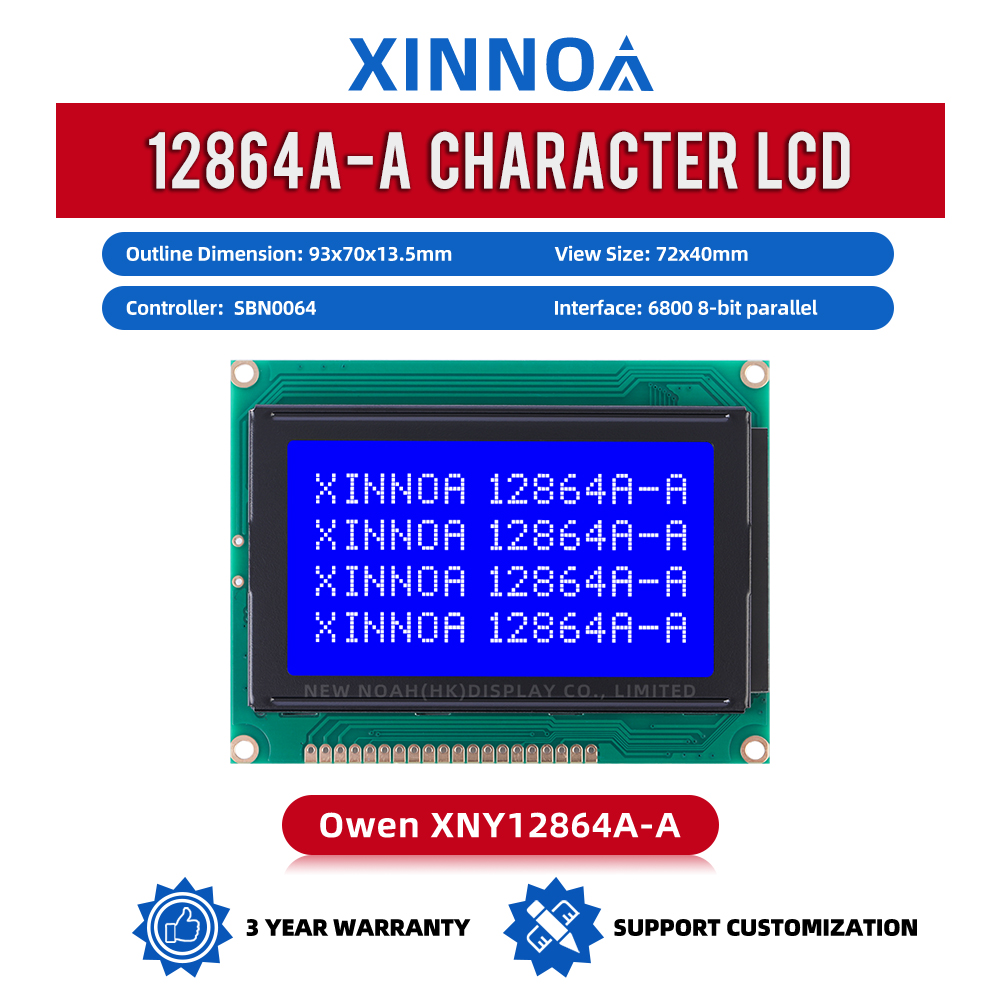 Blue Film 12864A-A Working Temperature LCD Display With Backlight 20PIN 5V Parallel Port 12864 Panel