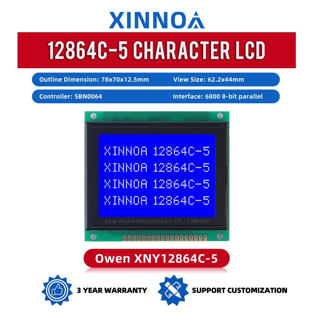 Blue Film 12864C-5 128X64 Dot Matrix LCD Display Module SBN0064 Controller 18PIN Parallel Port
