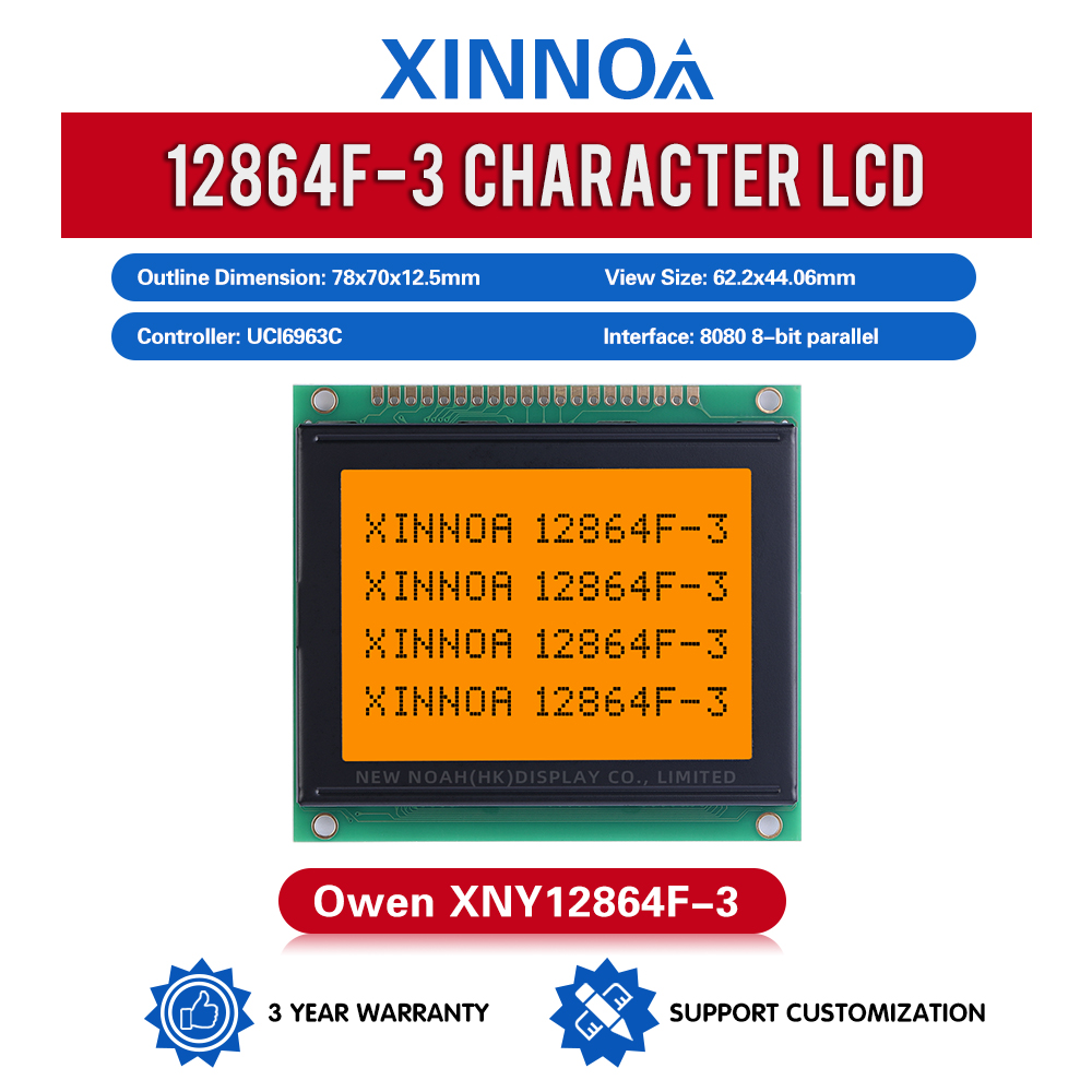 Grey Film InduStrial Grade STN LCM12864F-3 T6963C UCI6963C Graphics Module LCD Display 6800 Parallel Port