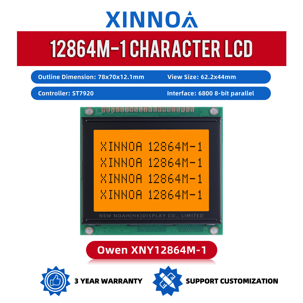 Grey Film LCM12864M-1 WiStar 20P LCD Display Screen STN 6800 Parallel 93X70MM Controller ST7920