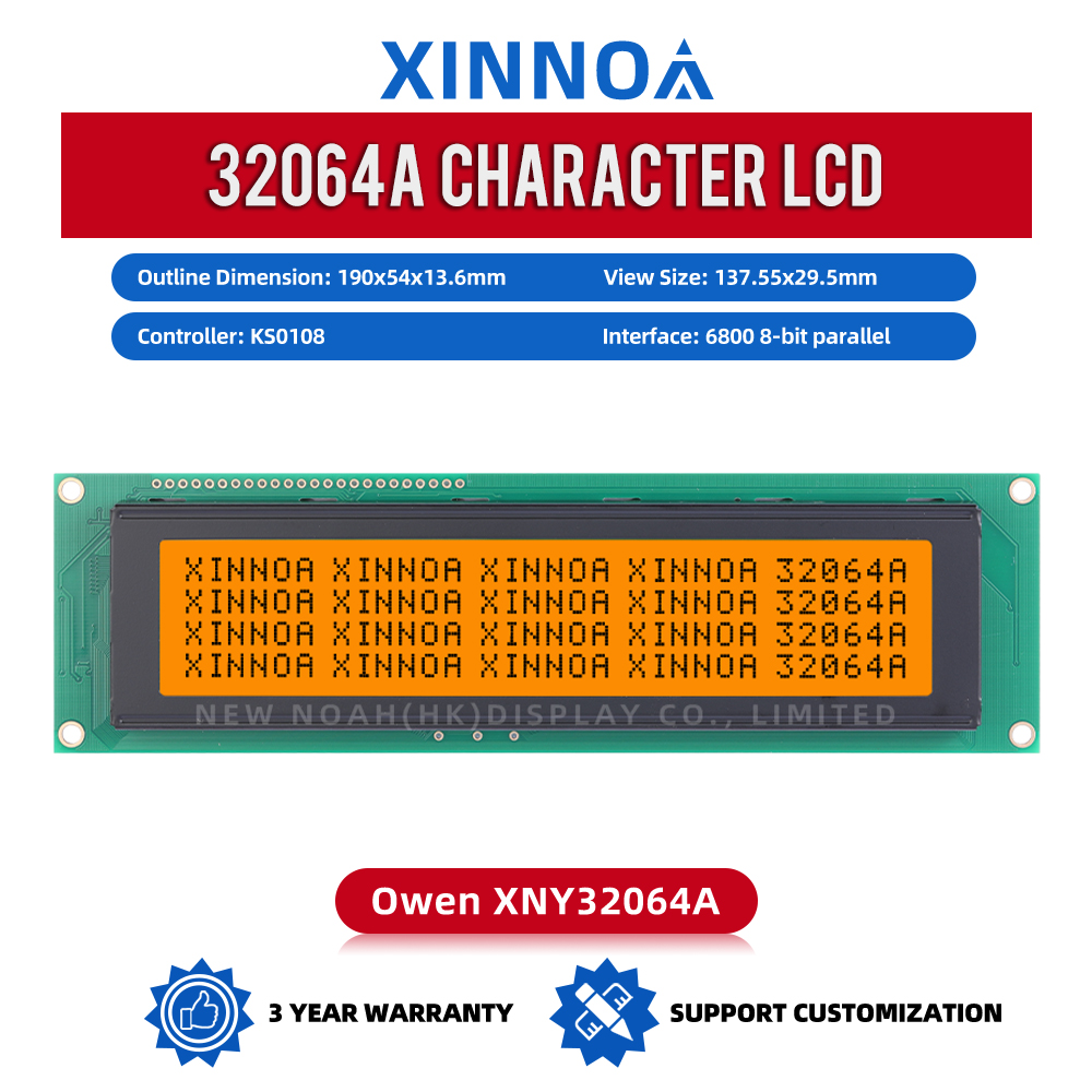 Grey Film 32064A 5V KS0108 Controller 190X54X13.6MM InduStrial LCD Display Screen