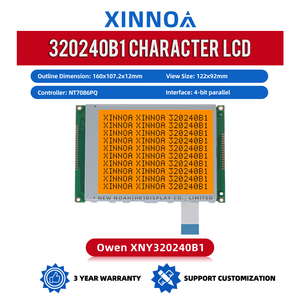 Grey Film LCD UV ResiStant Material 320240B1 Graphic LCD Display Screen With Controller NT7086PQ 14PIN