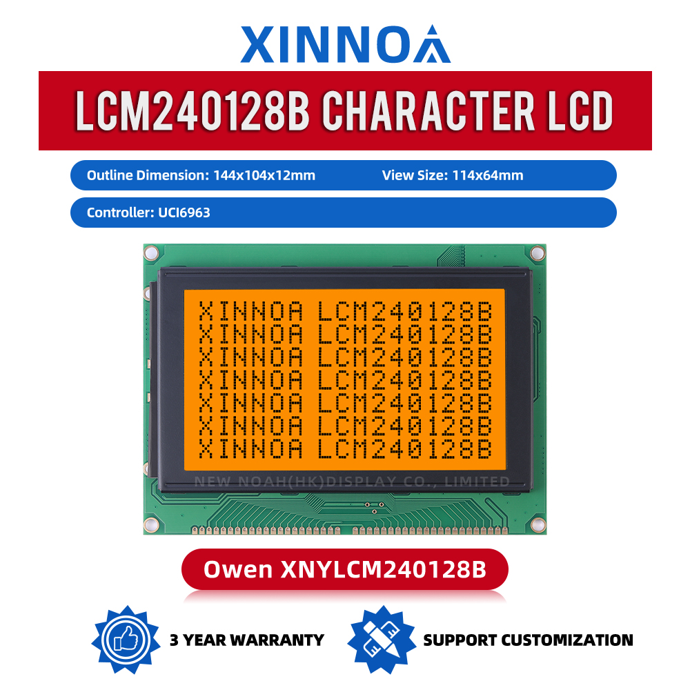Grey Film LCM240128B LCD Display Module With 144X104X12MM Working Temperature -30*80