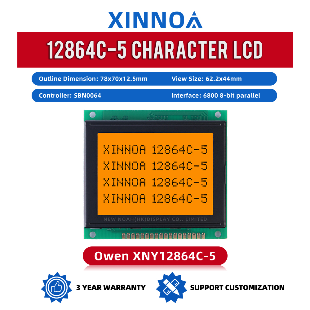 Grey Film 12864C-5 128*64 LCD Display Module 78X70MM SBN0064 18PIN Parallel Port LCD12864