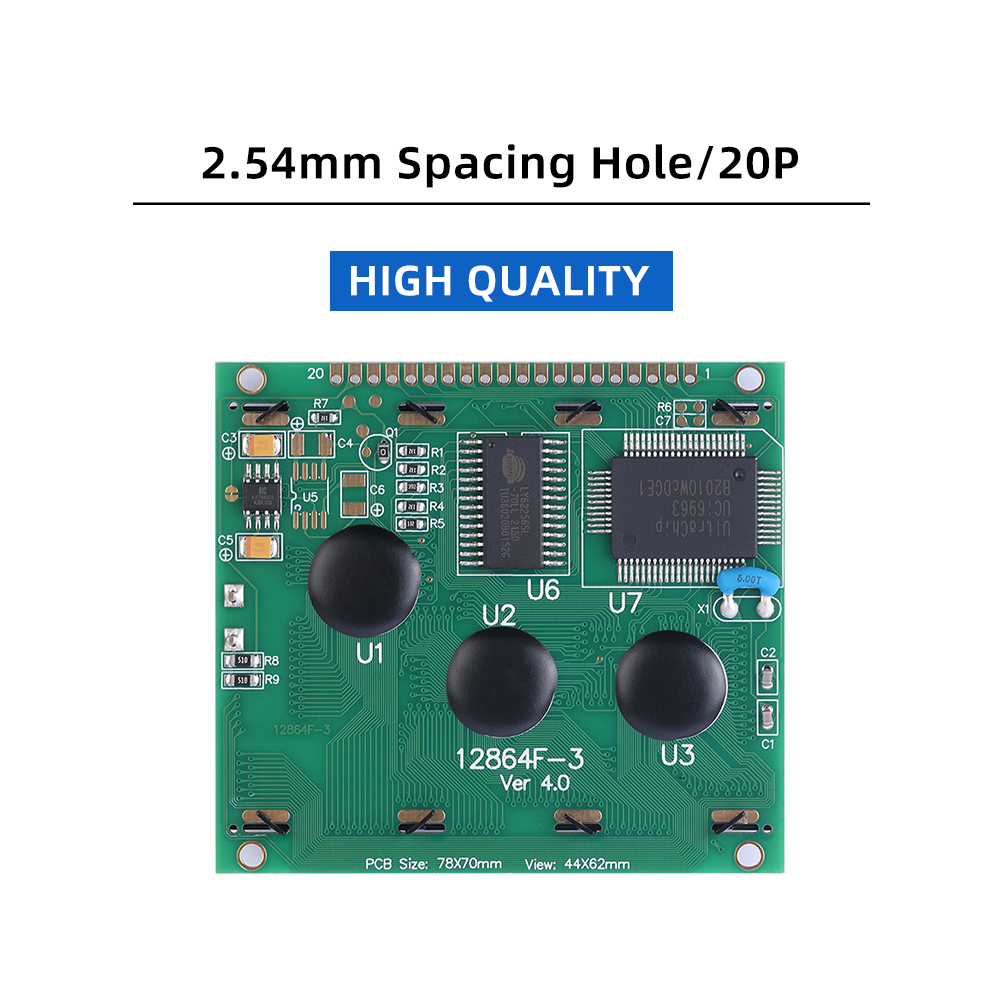 Blue Film LCM12864F-3 Anti-Interference Graphic Dot Matrix LCD Screen 78X70MM Module LCD Display Screen - Image 2