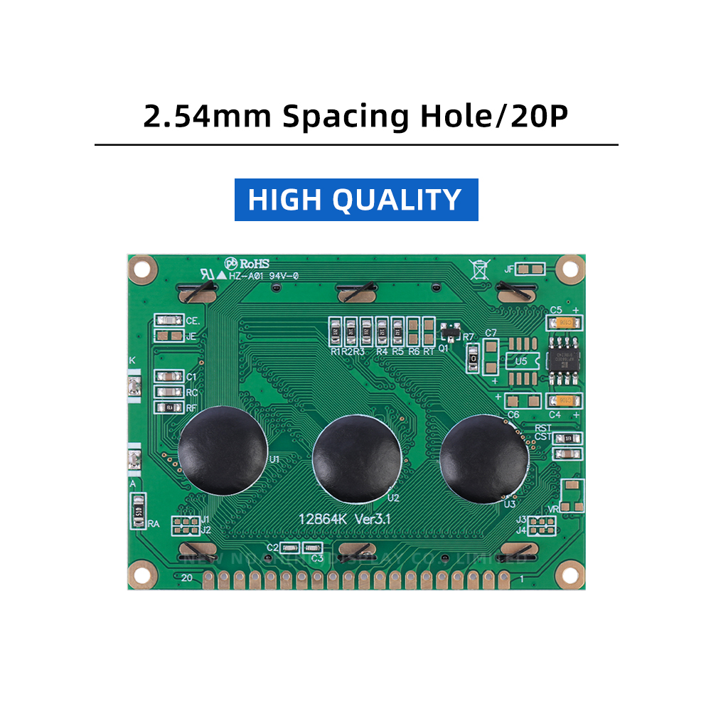 Blue Film Export Globally 12864K 20PIN 5V 128X64 5V LCD Display With Backlight - Image 2