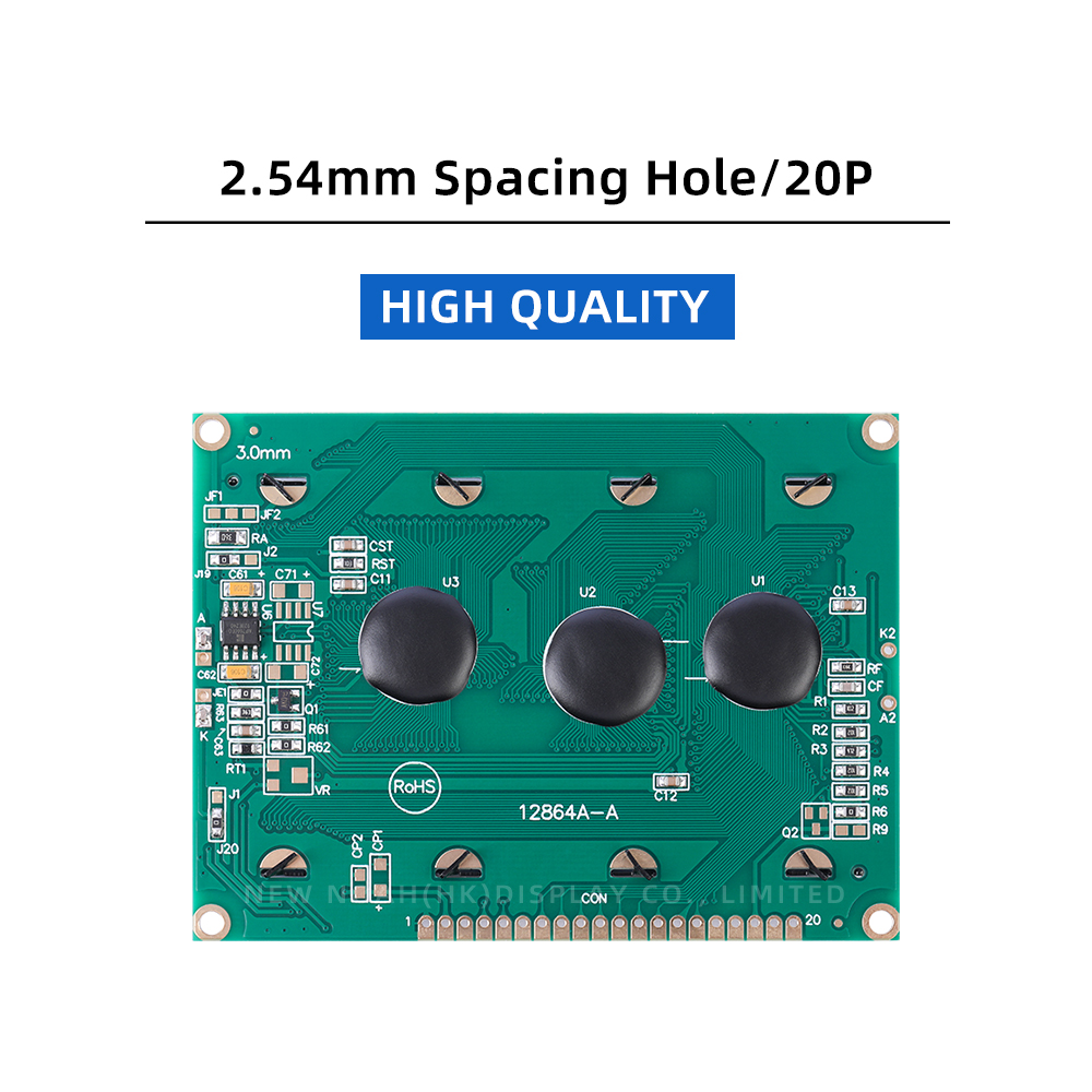 Blue Film 12864A-A Working Temperature LCD Display With Backlight 20PIN 5V Parallel Port 12864 Panel - Image 2