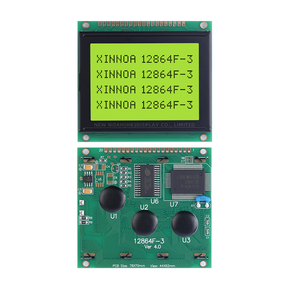 Yellow Green Film 12864F-3 Anti-Interference 78X70MM Graphic 12864 Module LCD Display Screen - Image 3