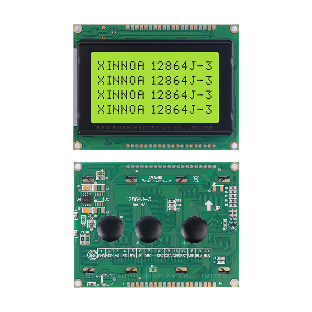 Yellow Green Film 12864J-3 93X70MM STN 6800 Parallel SBN0064 Module 5V Power Supply Graphic LCD Display Screen - Image 3