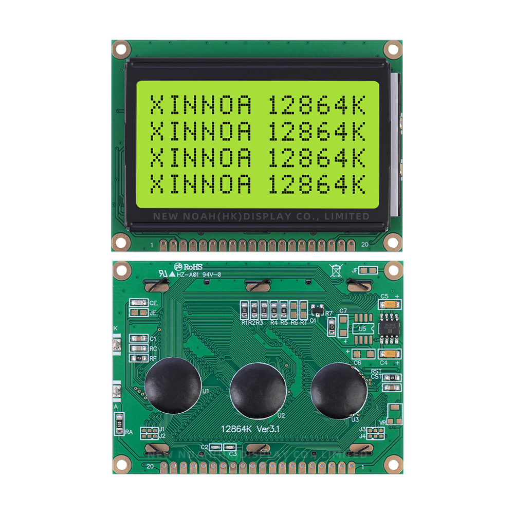 Yellow Green Film Hot Selling 12864K LCB STN Graphic LCD Display NT7108 Display With Backlight - Image 3