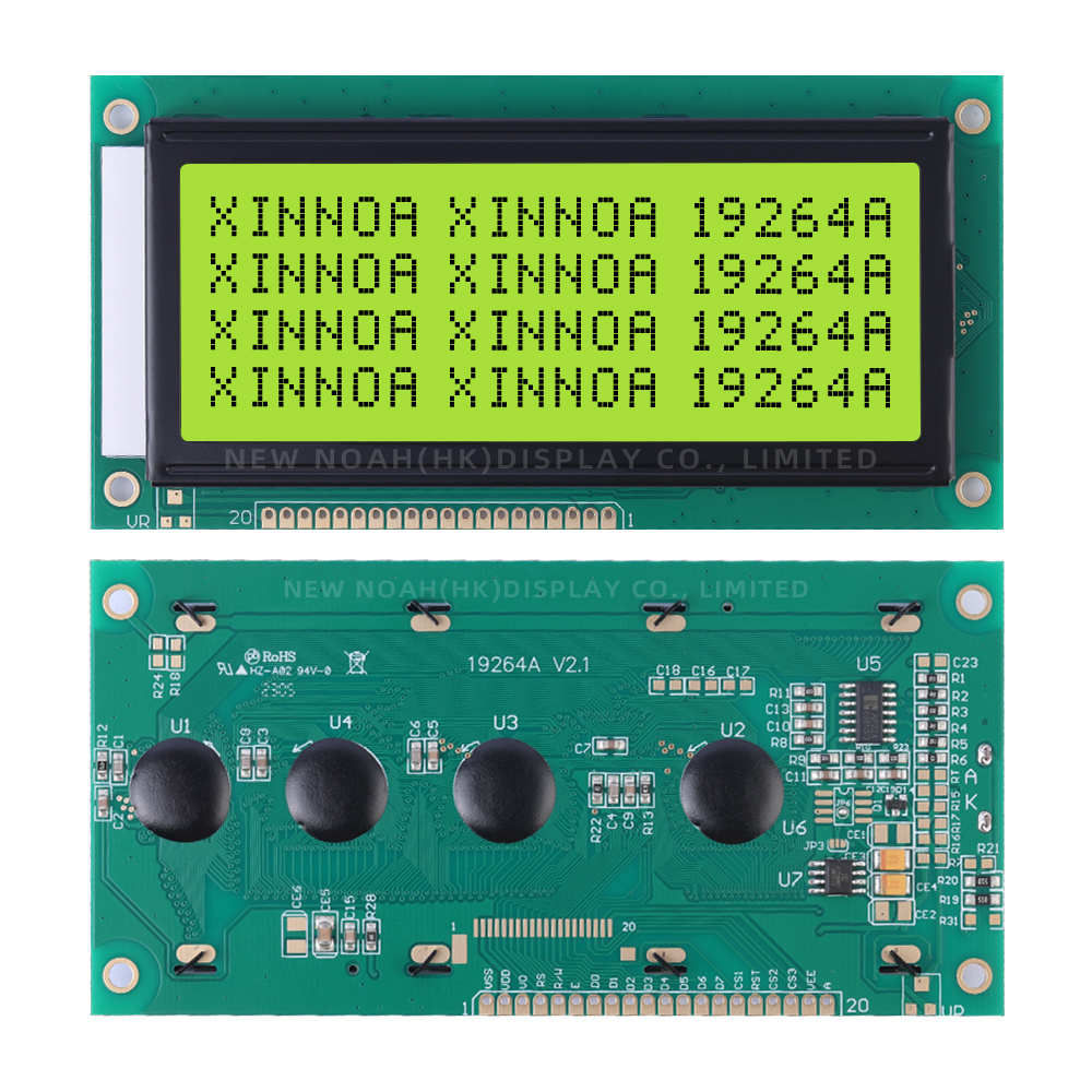 Yellow Green Film Uv ResiStant Material 19264A Graphic LCD Display SBN0064 Warranty For Three Years 5V 3.3V - Image 3