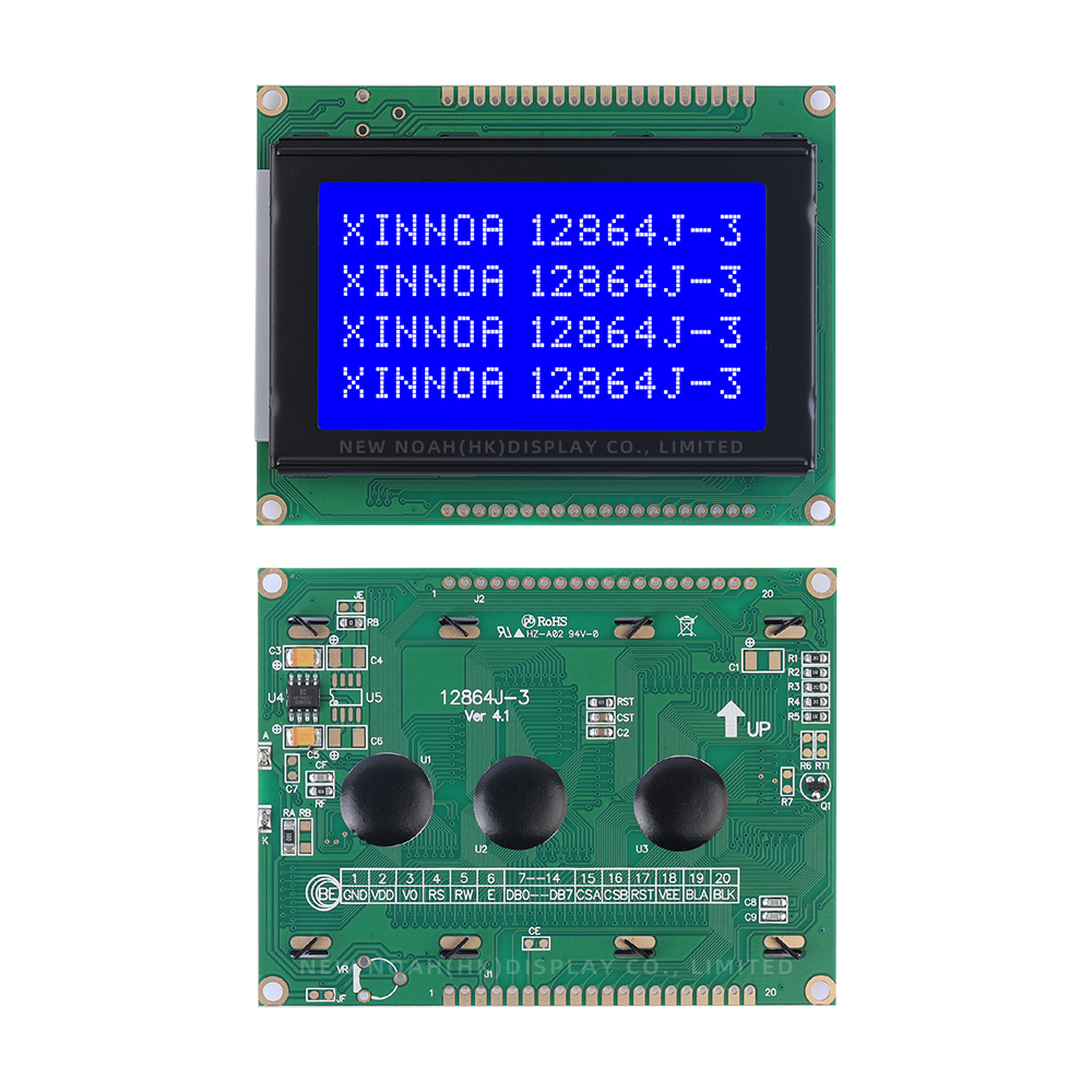 Blue Film 5V 12864J-3 WiStar 20P 93X70MM STN 5V Power Supply 128X64 Graphic LCD Display Screen - Image 3