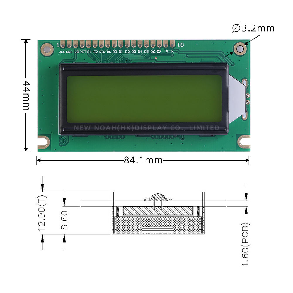 Yellow Green Film 12232B1 LCD Screen High Brightness Screen LCD Screen Display Module 18PIN Standard Interface - Image 4