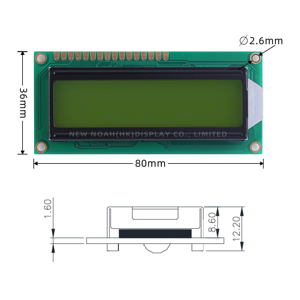 Yellow Green Film 14432F 80X36X12.2MM Serial SPI/Parallel Graphics Display LCM ST7920/AIP31020 - Image 4