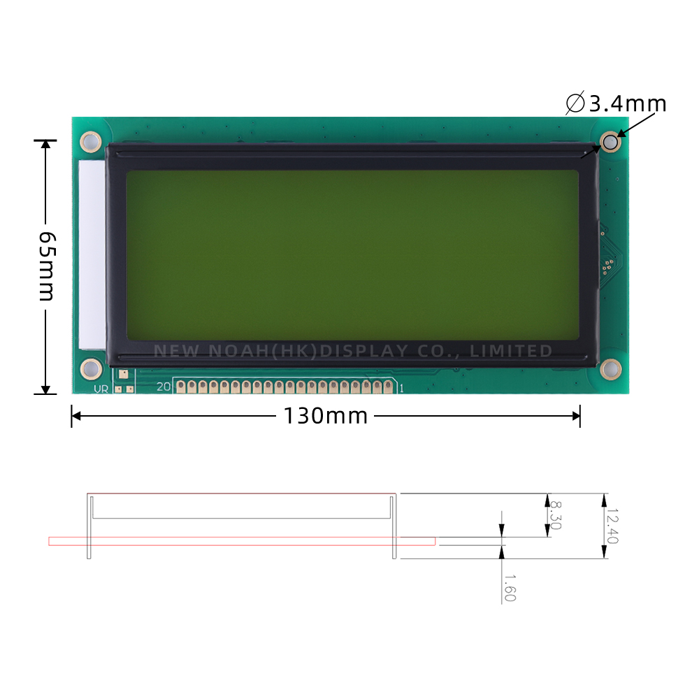 Yellow Green Film Uv ResiStant Material 19264A Graphic LCD Display SBN0064 Warranty For Three Years 5V 3.3V - Image 4