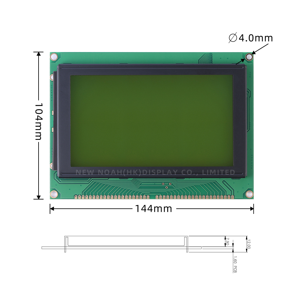 Yellow Green Film LCM240128B Touch Panel Screen PlaStic 144X104MM LCD Display Module With - Image 4