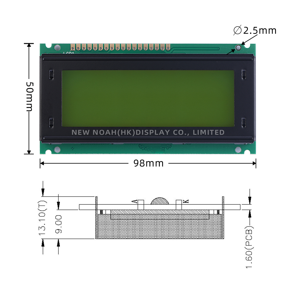 Yellow Green Film 12232Y Character Dot Matrix Screen LCD English Display Screen Can Be AssembLED In Multiple Languages - Image 4