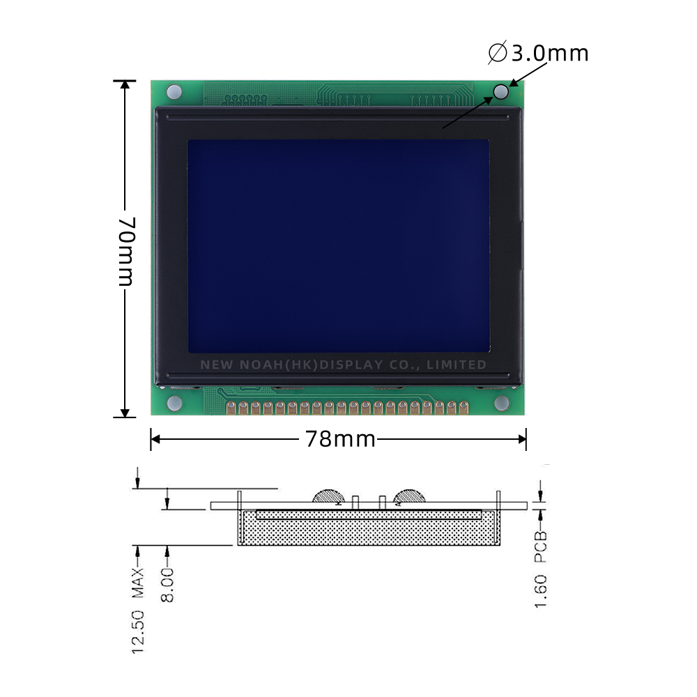 Blue Film 12864C-3 Display Module Controller SBN0064 12864 Parallel Port Multilingual Module - Image 4