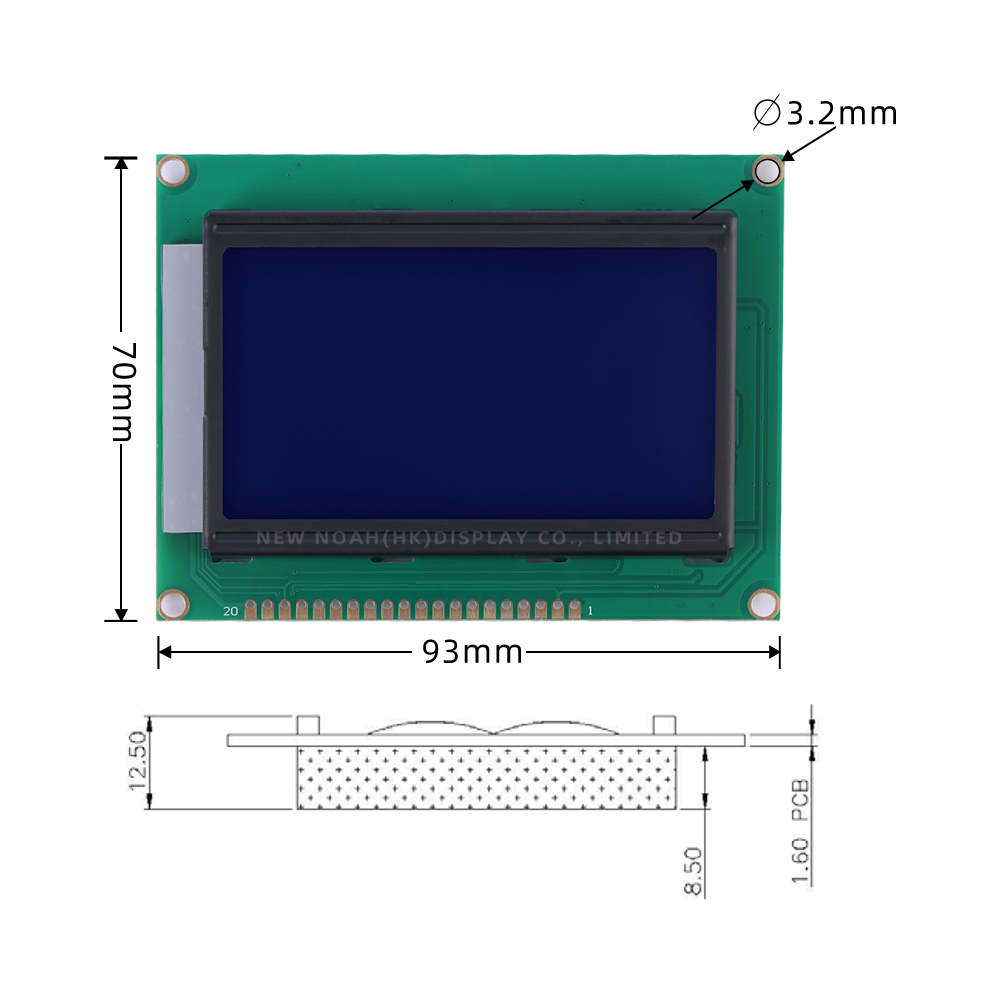 Blue Film 12864J-13 LCD Display Export Quality Controller SBN0064 LCM Module - Image 4