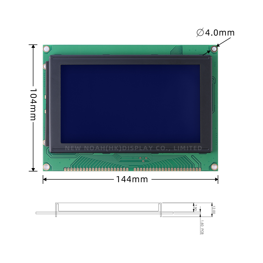 Blue Film LCM240128B LCD Display Module With Touch Panel Screen PlaStic T6963C Or RA6963 Or UCI6963 - Image 4