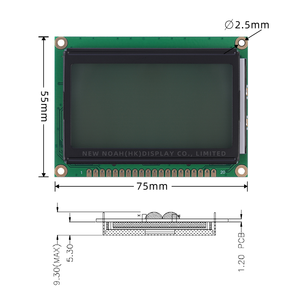 Grey Film High Cost Performance 20PIN 12864K SBN0064 Parallel Port LCD12864 For Arduino - Image 4