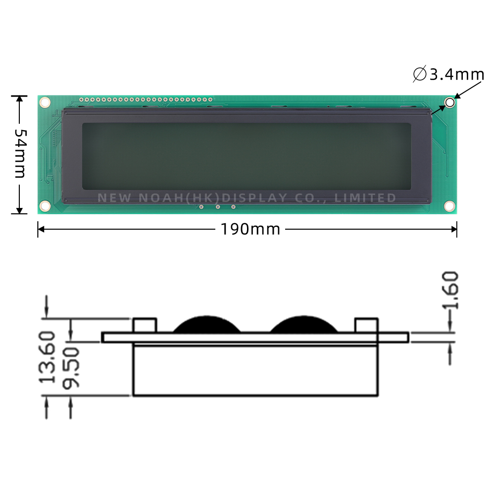 Grey Film 32064A 5V KS0108 Controller 190X54X13.6MM InduStrial LCD Display Screen - Image 4