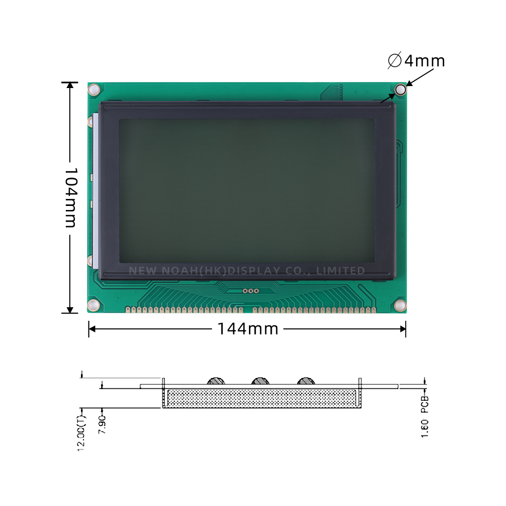 Grey Film 240128Y 144X104X12MM UCI6963C LCM Monochrome LCD Module Original T6963C - Image 4